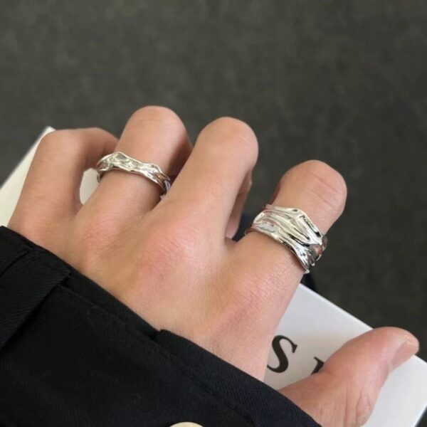 Handmade Brushed Silver Open Ring · Casual Elegance