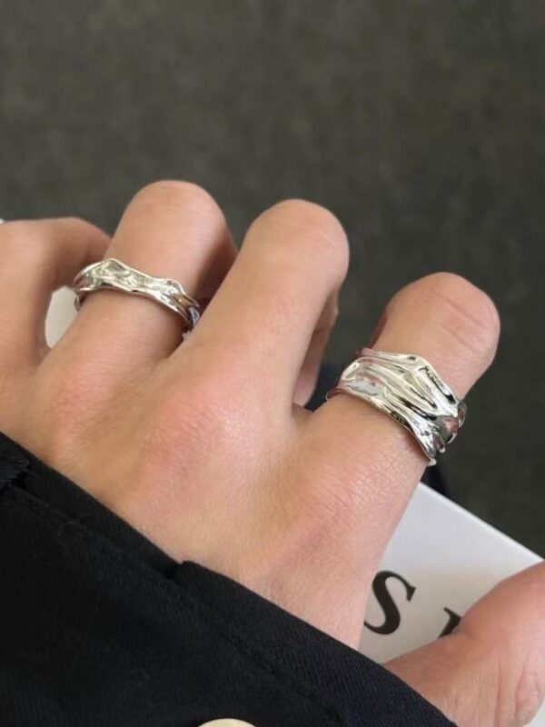 Handmade Brushed Silver Open Ring · Casual Elegance