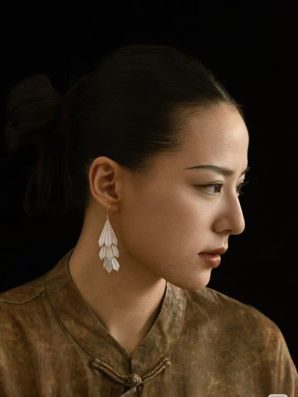 Brushed Silver Dangle Earrings · Inspired by Light