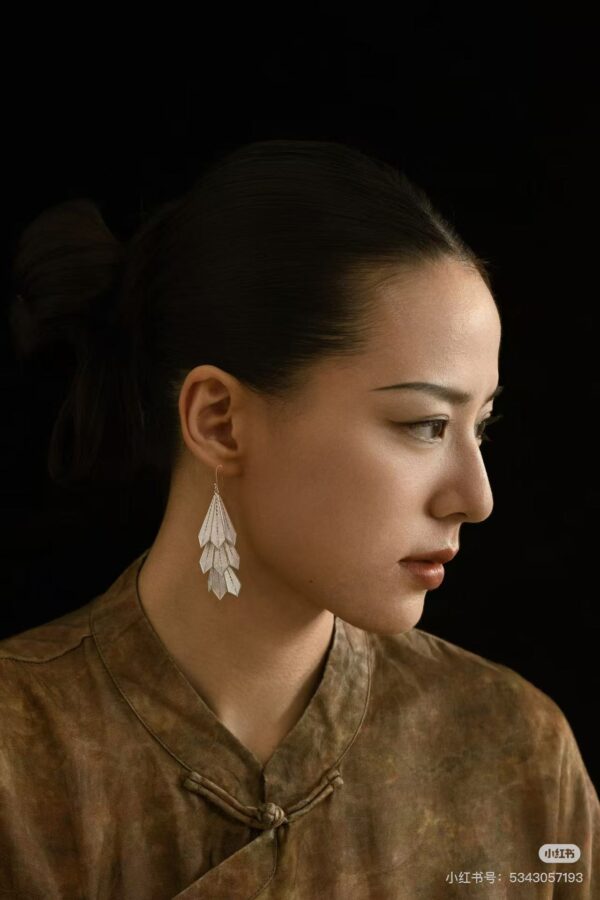 Brushed Silver Dangle Earrings · Inspired by Light