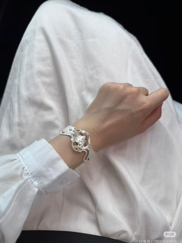 Brushed Silver Cuff Bracelet · Free Spirit