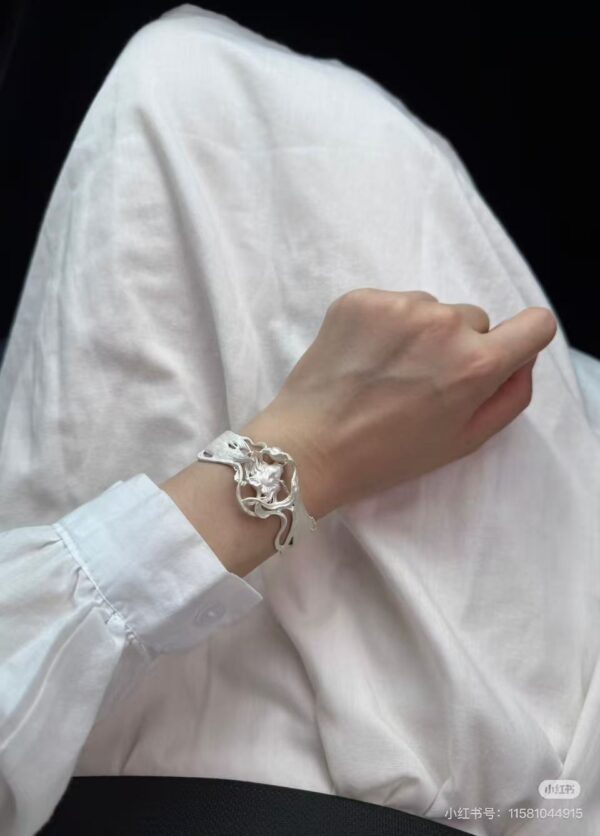 Brushed Silver Cuff Bracelet · Free Spirit