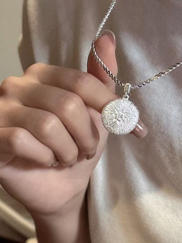 Brushed Silver Pendant Necklace · Glow of the Hear